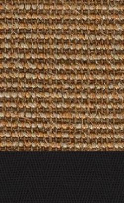 Sisal Salvador bronze 064 tæppe med kantbånd i sort